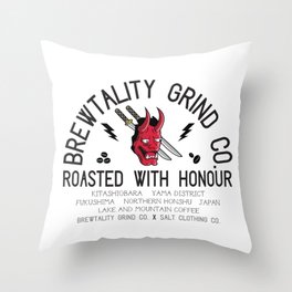 Brewtality Grind Co. X Salt Clothing Co. Samurai Design Throw Pillow