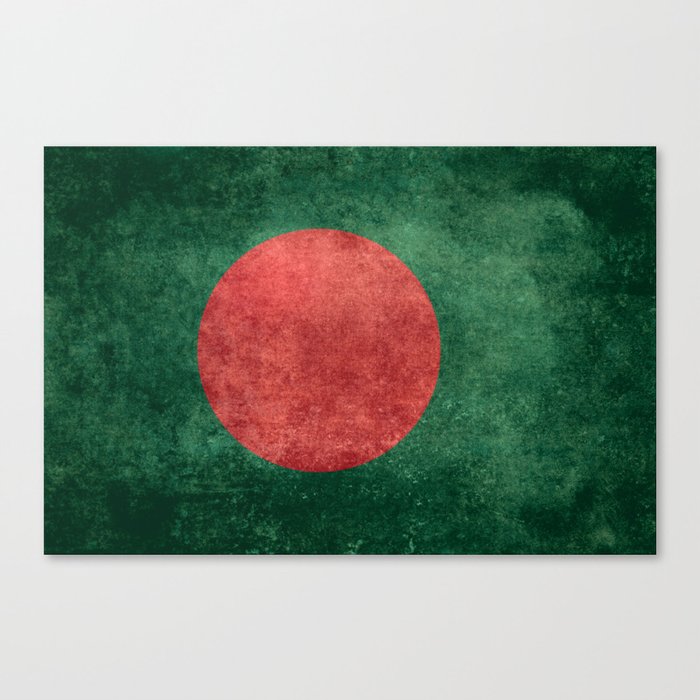 Flag of Bangladesh, Vintage Version Canvas Print