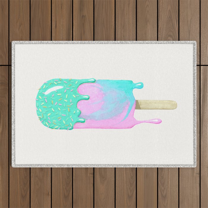 Melty ice cream painting Outdoor Rug