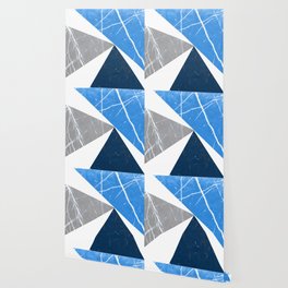 Pattern Triangles Bleus Wallpaper
