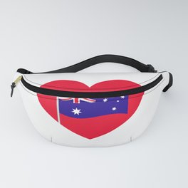 I Heart Australia! with Flag in a Heart Fanny Pack