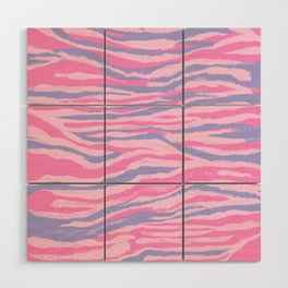 Pastel Zebra Stripes in Lavender + Pink Wood Wall Art