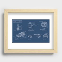 DMC DeLorean Blueprint Recessed Framed Print