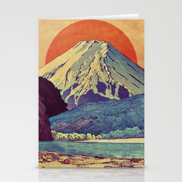 The Red Sunrise at Dayai Shore - Nature Landscape Stationery Cards