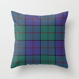 Blue and Green Square Pattern Throw Pillow