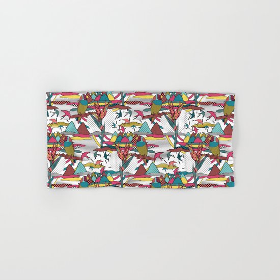 Pop art memphis 80's bird print Hand & Bath Towel