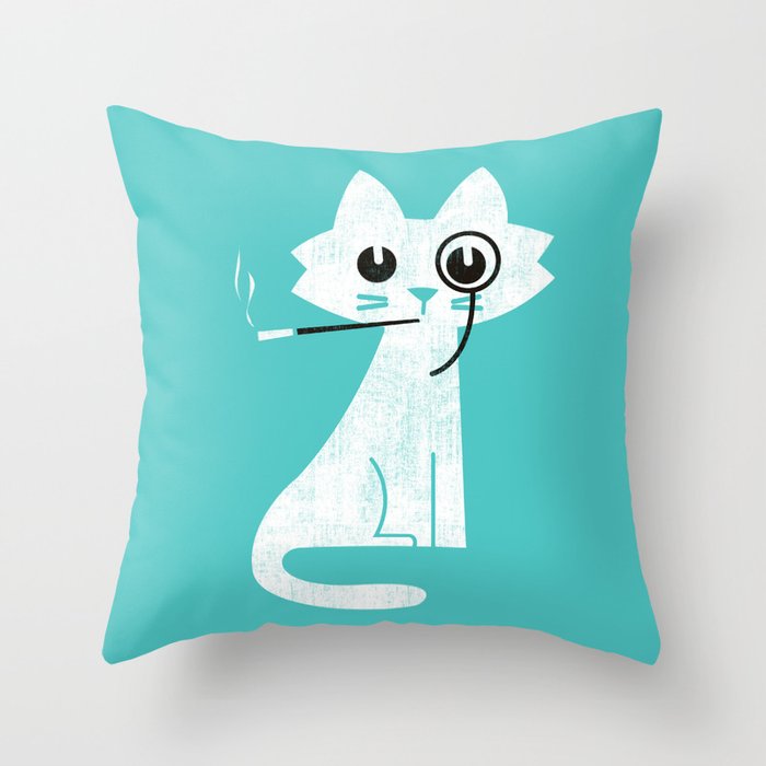 Mark - fancy cat Throw Pillow