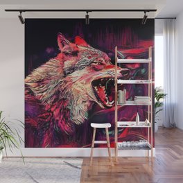 The Lone Wolf | Multi-color Digital Illustration Graphic Design Wall Mural