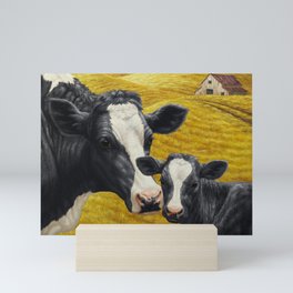 Holstein Cow and Cute Calf Mini Art Print