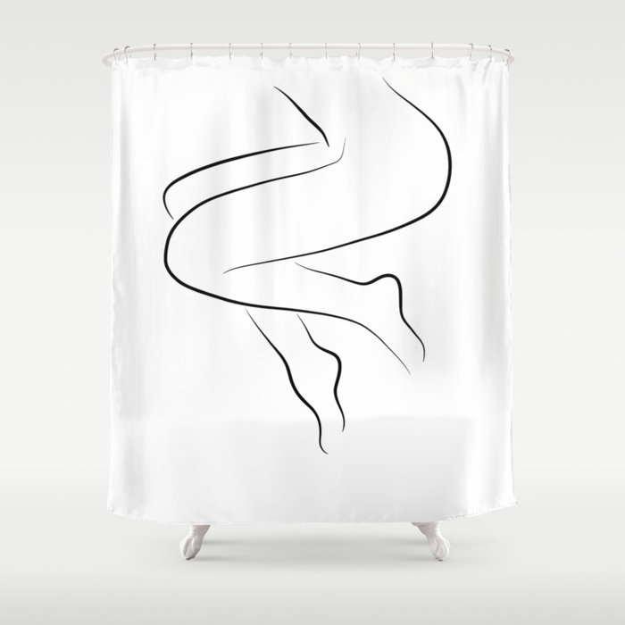 Woman's Legs Line Drawing - Leggy Lara Shower Curtain
