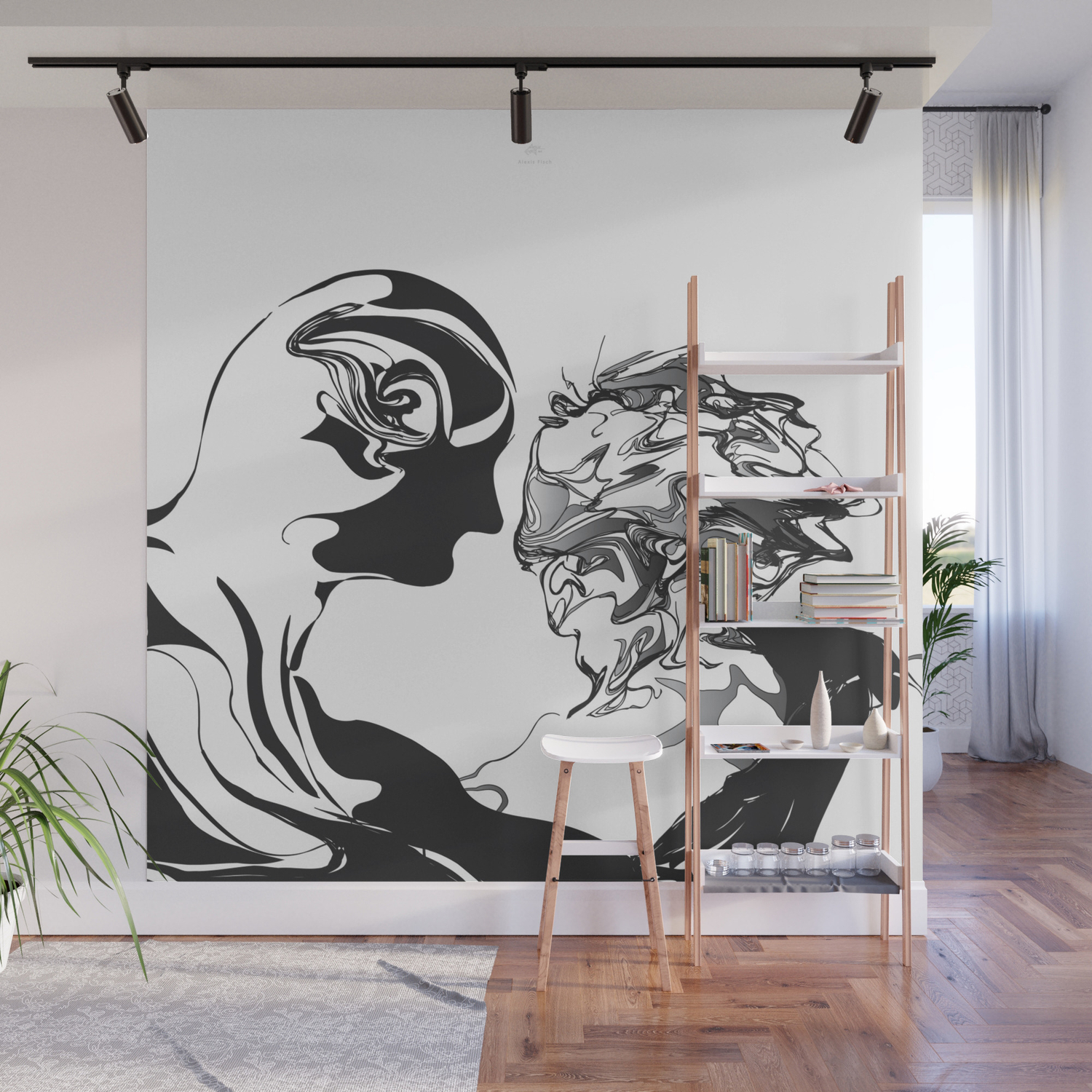 Secret 1 Black On White Background Zoom Wall Mural By