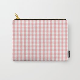 Large Lush Blush Pink and White Gingham Check Carry-All Pouch