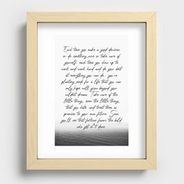 Quotes Home Art Each time you make a good decision or Recessed Framed Print