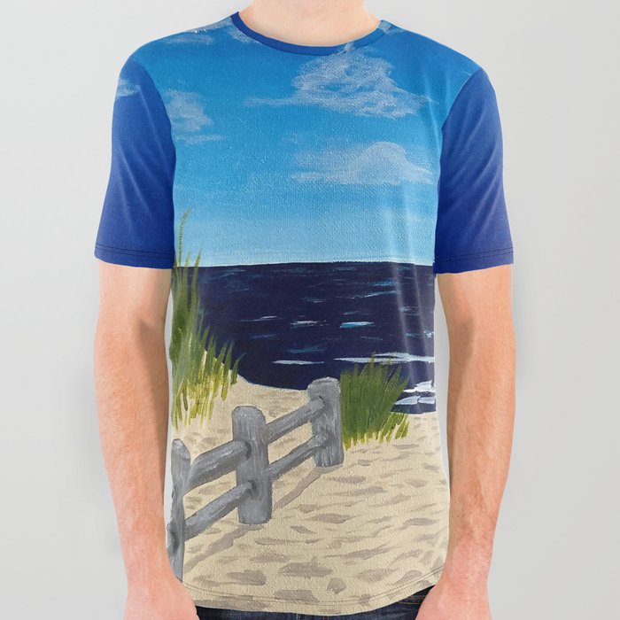 Summer Day at the Beach on Cape Cod All Over Graphic Tee