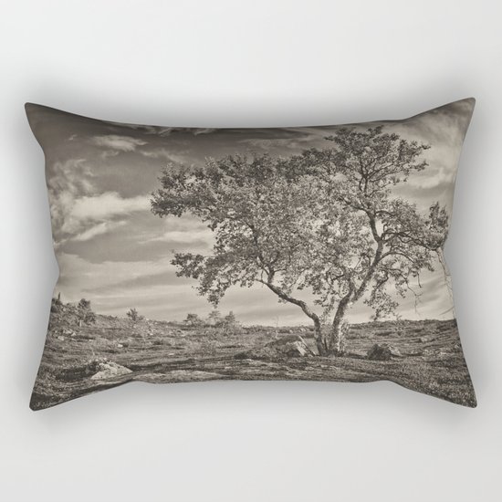 A tree in the mountains Rectangular Pillow
