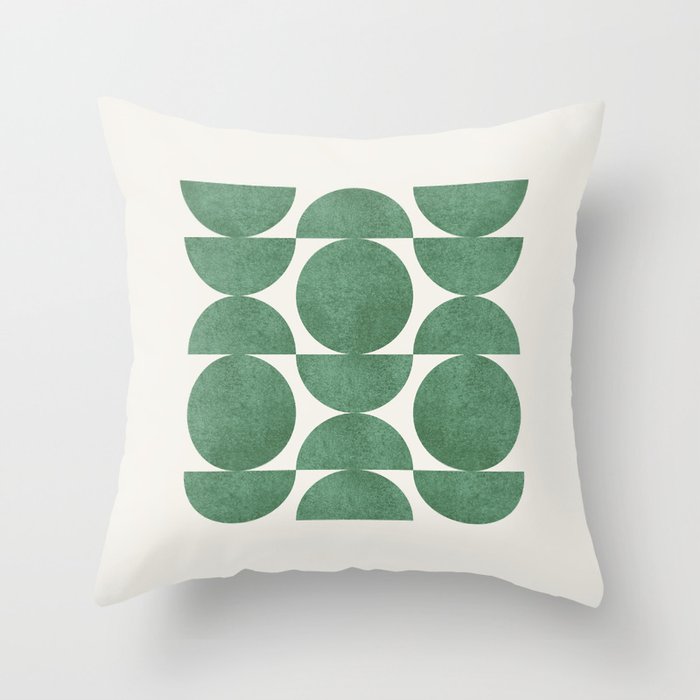 Green Retro Scandinavian - Mid Century Modern Throw Pillow