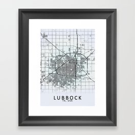 Lubbock TX USA White City Map Framed Art Print