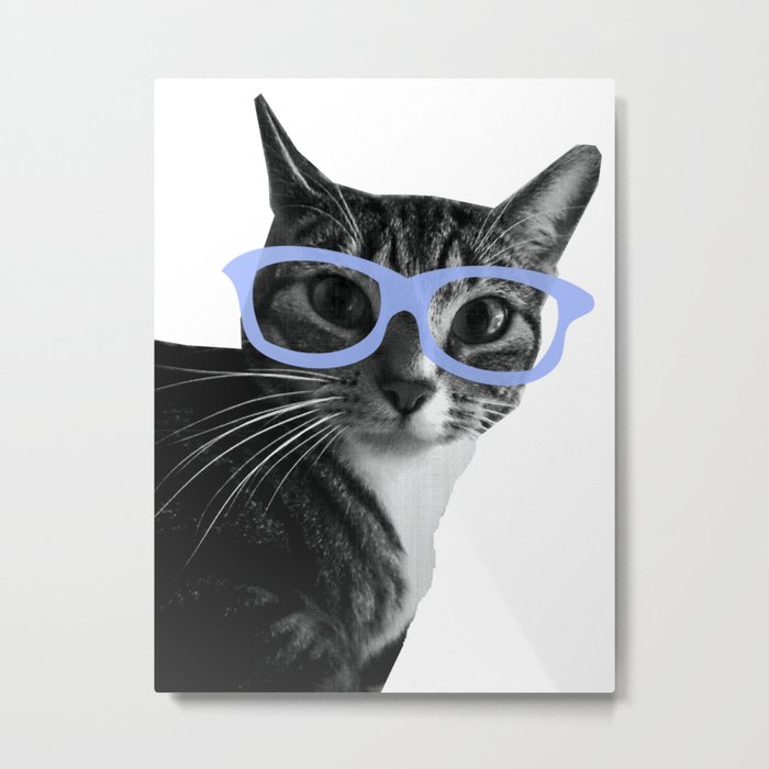 Yoshi Cat Glasses Metal Print