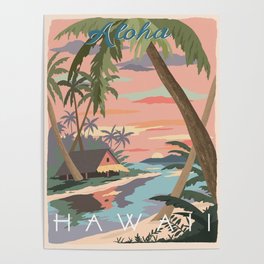 Aloha Hawaii Travel Poster Poster