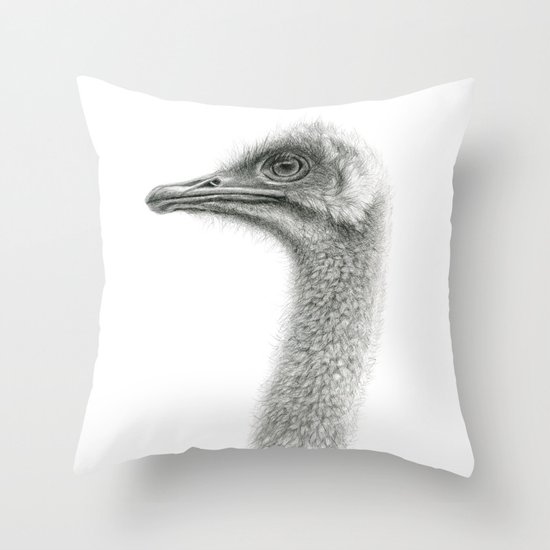 Cute Ostrich Profile SK054 Throw Pillow