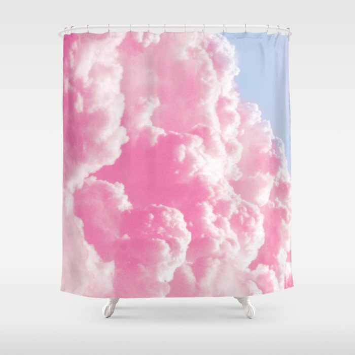 Retro cotton candy clouds Shower Curtain