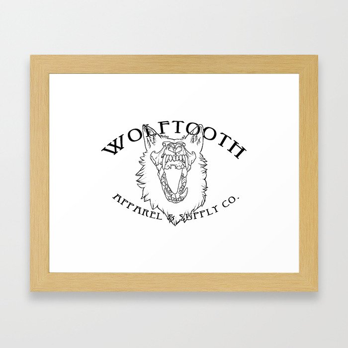 WOLFTOOTH APPAREL & SUPPLY 'EDGY' WOLF SKULL Framed Art Print