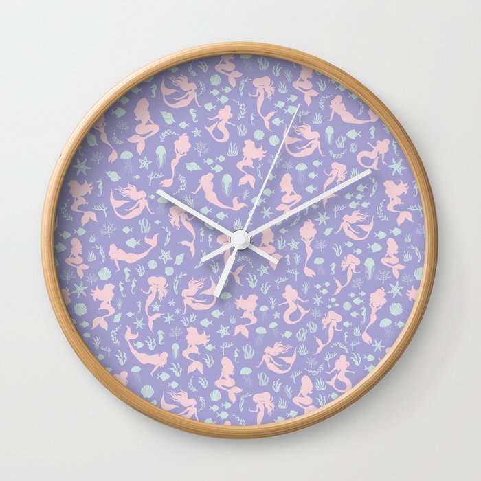Candy color mermaids Wall Clock
