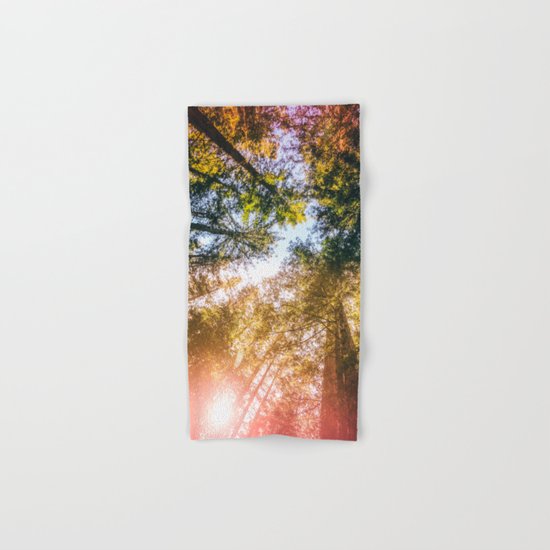 California Redwoods Sun-rays and Sky Hand & Bath Towel