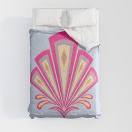Pink Art Deco geometric motif Comforter