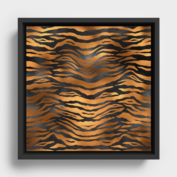 Amazing Copper and Gold Design Pattern Framed Canvas