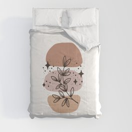 boho botanical line art Comforter