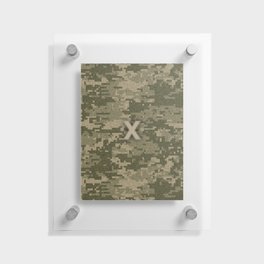 Personalized X Letter on Green Military Camouflage Army Design, Veterans Day Gift / Valentine Gift / Military Anniversary Gift / Army Birthday Gift  Floating Acrylic Print