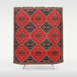 Scarlet Sands: Heritage Oriental Moroccan Masterpieces in Red and Black Shower Curtain