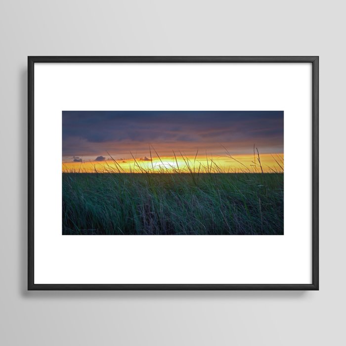 Sunset in the Marsh Framed Art Print