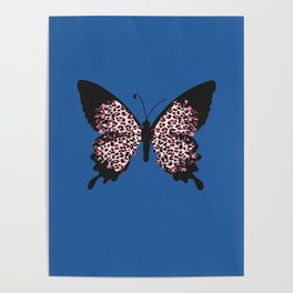 Butterfly with leo pattern Poster