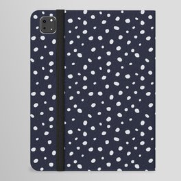 Hand-Drawn Dots – Navy iPad Folio Case