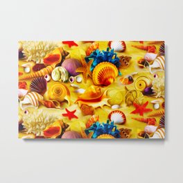 Seashells - Amazing Oil painting Metal Print | Homedecor, Beach, Shells, Sandy, Sandstone, Sand, Summer, Wallart, Oilpainting, Starfish 