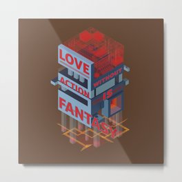 Love without Action Is Fantasy Metal Print | Vector, Abstract, Graphic Design, Digital 