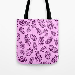 Pink Pinecone Pattern | Pink Holiday Tote Bag