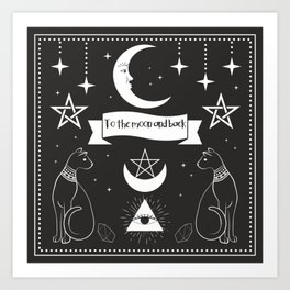 To The Moon And Back With Your Cats Art Print