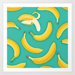 Banana pattern Art Print