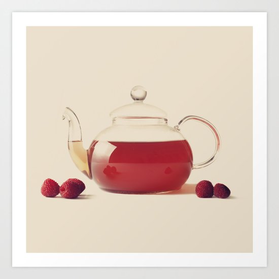 Raspberry Tea (Retro and Vintage Still Life Photography) Art Print