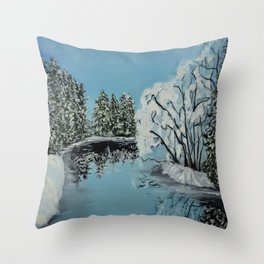 Winter Lake Throw Pillow
