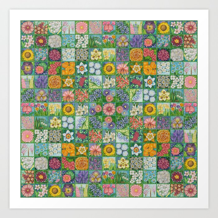 2023 40-May Flowers Quilt Art Print