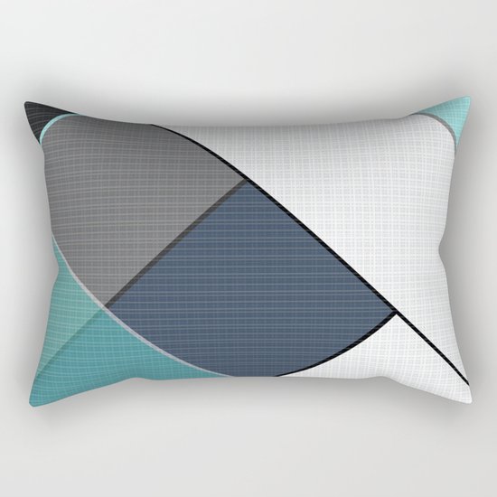 Grey-blue-black pattern . Abstraction . Patchwork . Rectangular Pillow