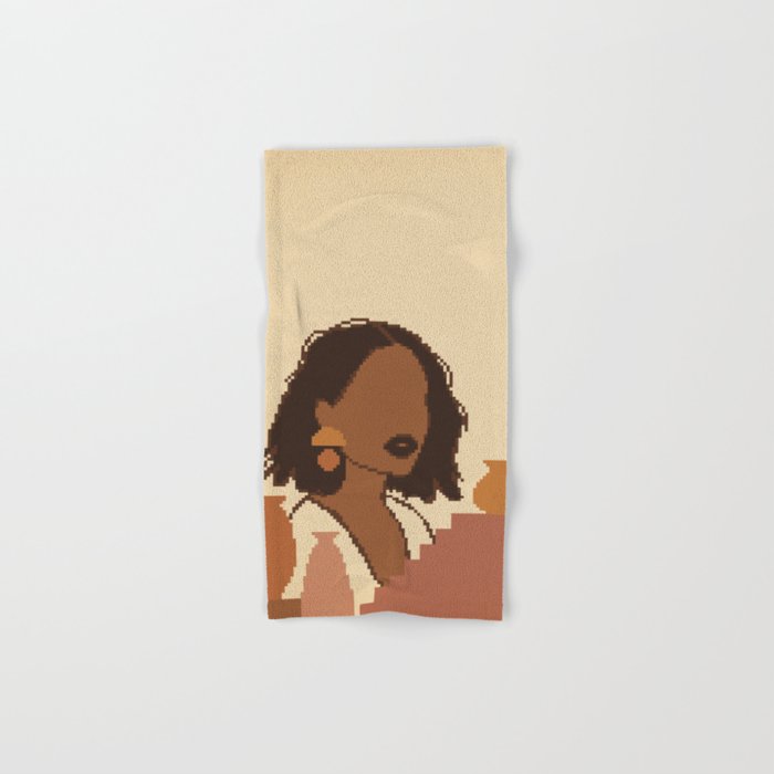 Pixel moroccan woman Hand & Bath Towel