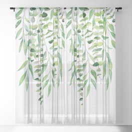 Mixed Eucalyptus  Sheer Curtain