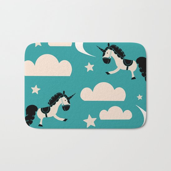 Unicorn Teal Bath Mat