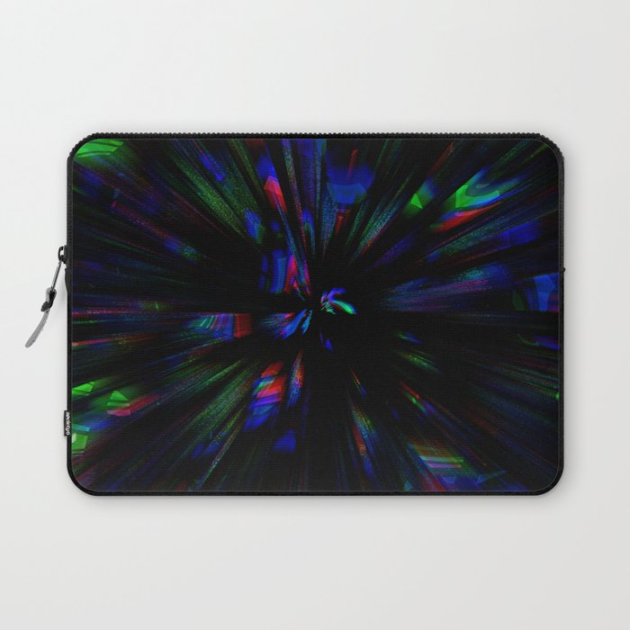 Digital explosion of glitch lines Laptop Sleeve