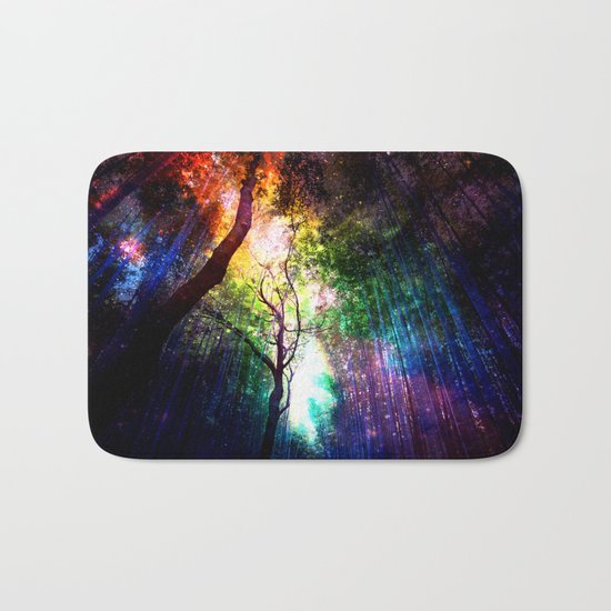 rainbow rain Bath Mat